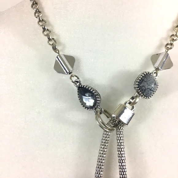 Necklace, Color: silver with grey stones/accents - Picture 2 of 7